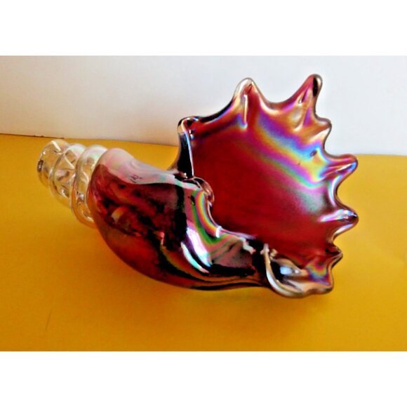 Wilson Art Glass Sea Conch Paperweight Red Iridescent 3.5" tall x 7" long - Picture 5 of 11